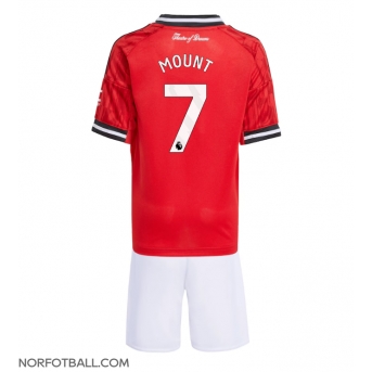 Billige Fotballdrakt Manchester United Mason Mount #7 Replika Hjemmedraktsett Barn 2025-26 Kortermet (med bukser)